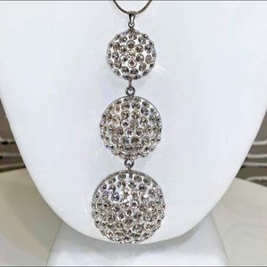 Transparent Acrylic necklace & chain embellished with genuine Swarovski crystals